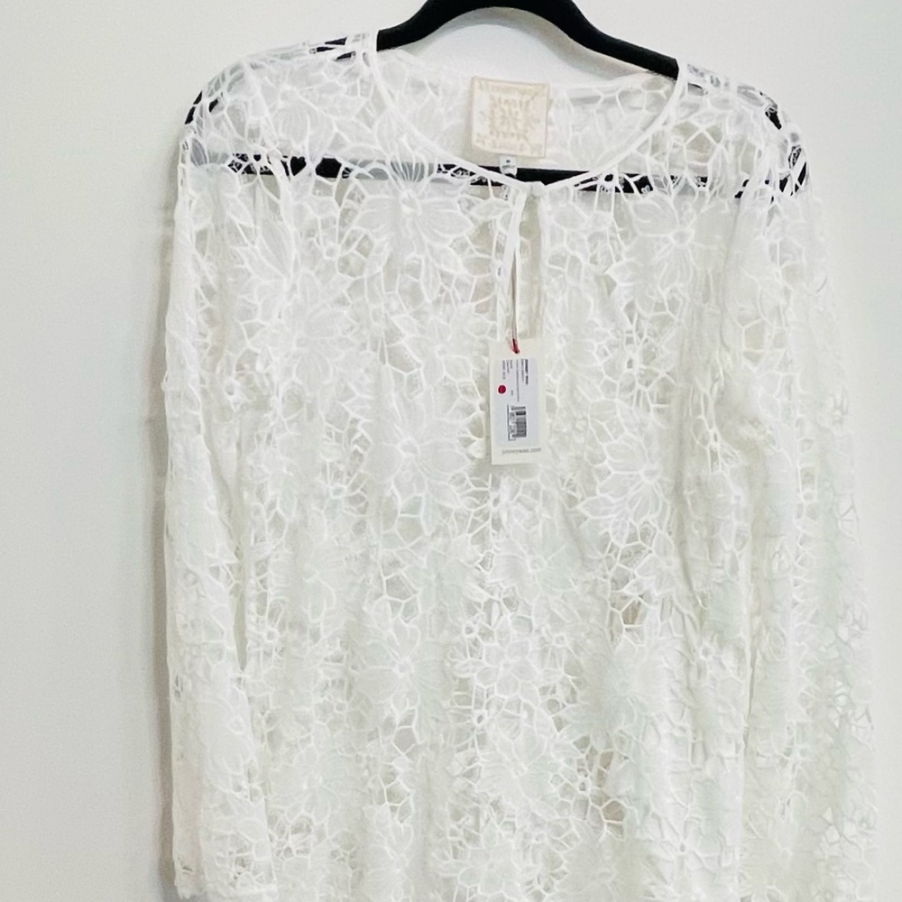 NWT Johnny Was - Garden White Lace Maxi Dress with Keyhole Neckline - Size M - Picture 11 of 15